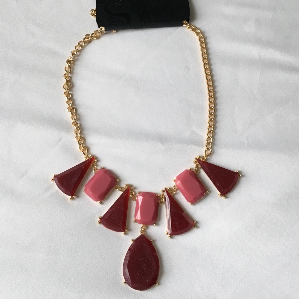 Pink And Gold Statement Necklace